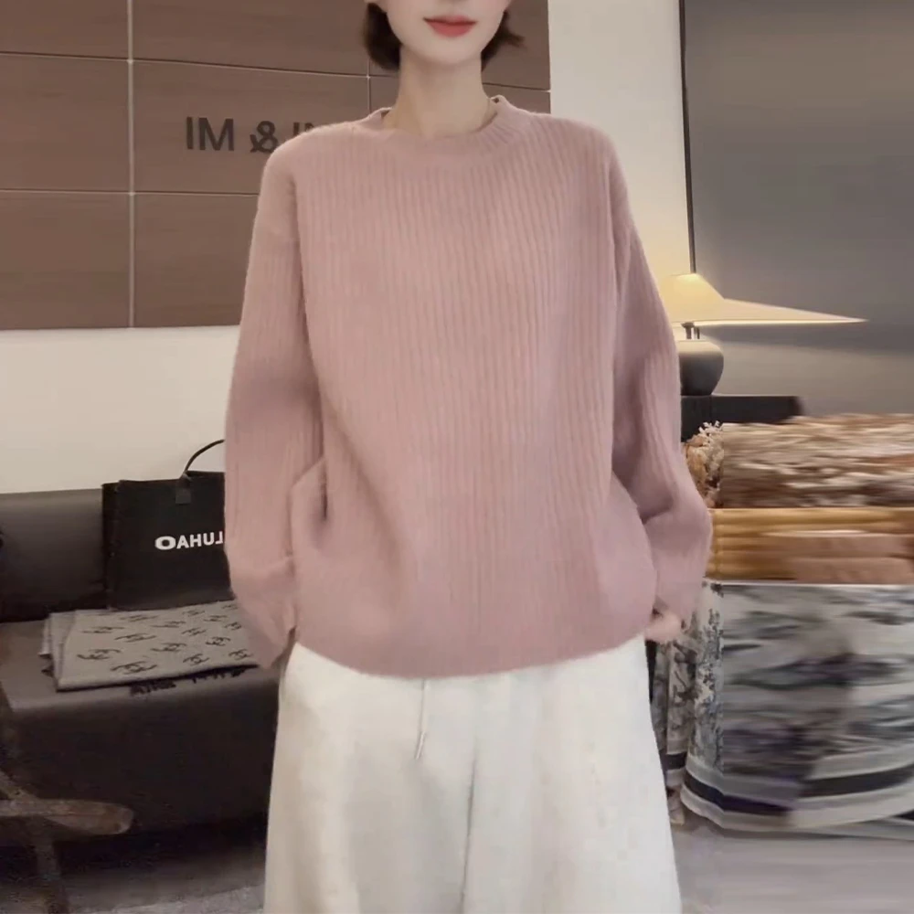 冬季新款针织百搭气质简约慵懒风高级女装穿搭潮流韩系巨好看上衣