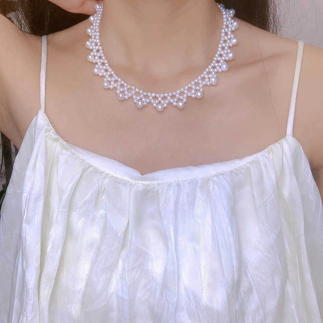银S925镶嵌耳饰淡水珍珠心*