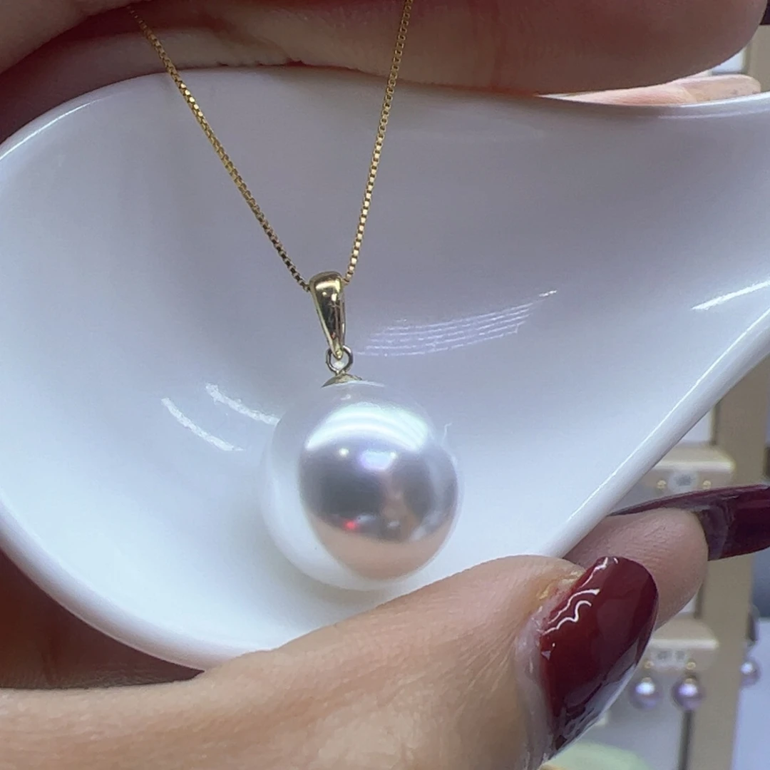 淡水珍珠吊坠(赠链)18K金镶嵌
