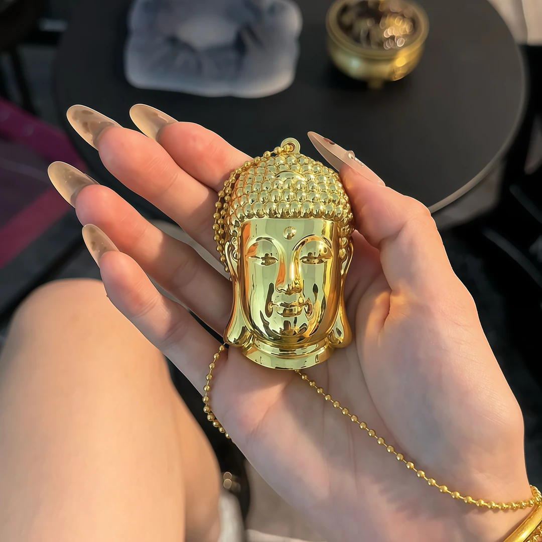 创意镀金重甲金佛头打火机礼盒装防风打火机送男士礼物送长辈高档