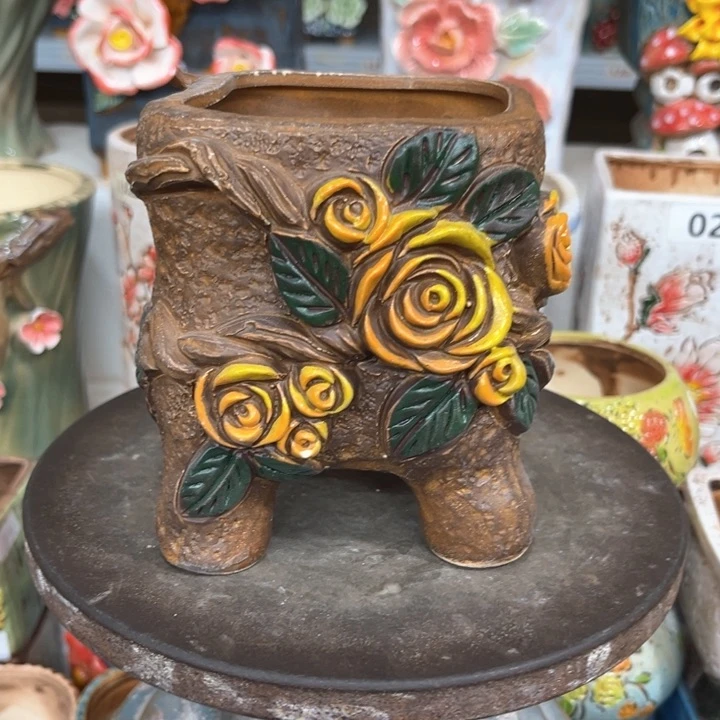 紫砂花盆粗陶材质多肉花盆