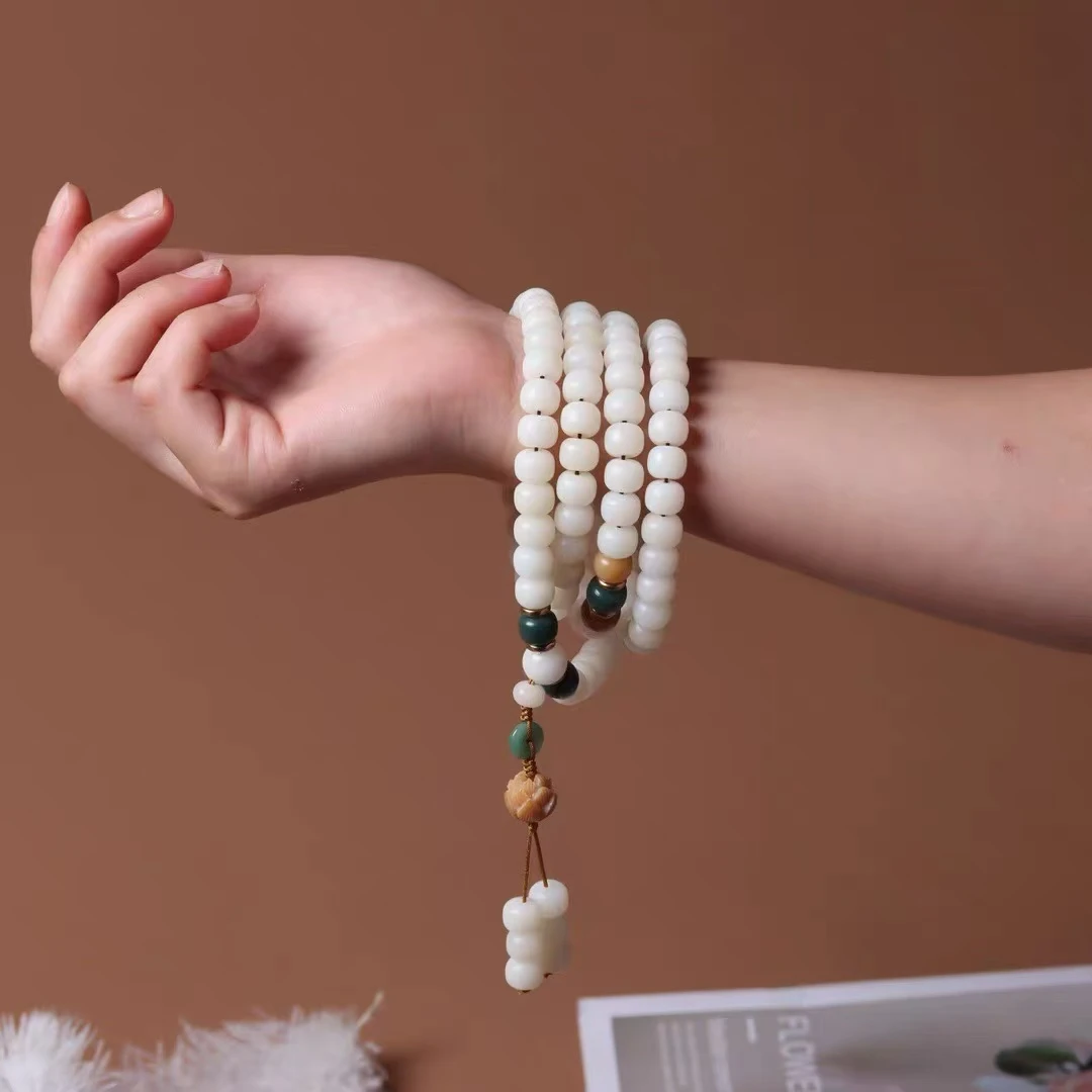 长款白玉菩提108颗简约风格c0387