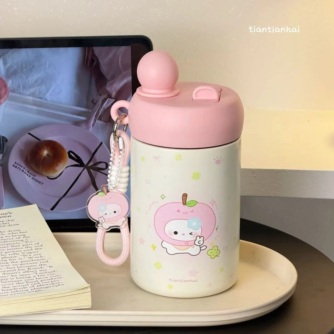 学生高颜值ins可爱大容量卡通水杯夏季新款2025必备吸管保温杯
