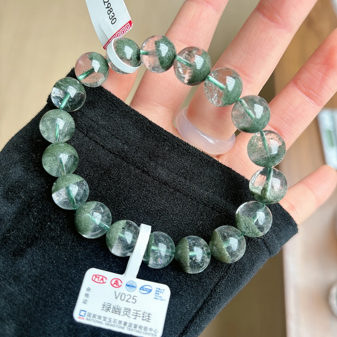 【阿波严选】天然水晶绿幽灵手链v025