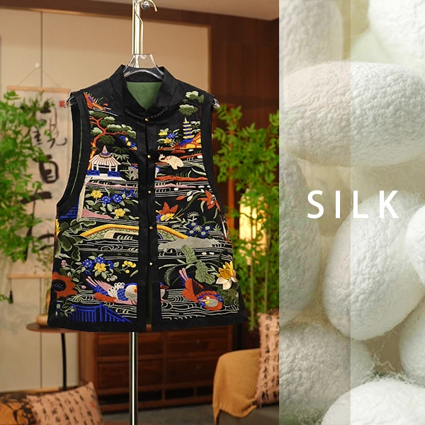 新款桑蚕丝国风马甲女款气质28169007