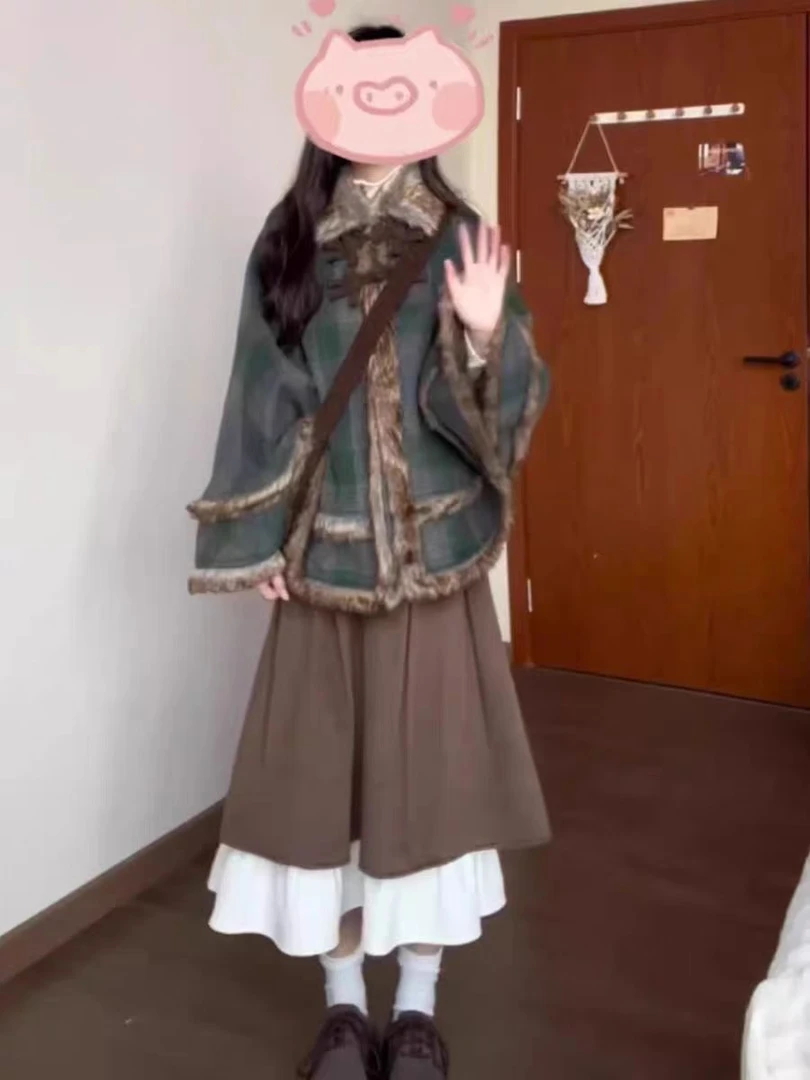 萌萌【现现】连帽大毛领棉服加厚保暖冬季棉服