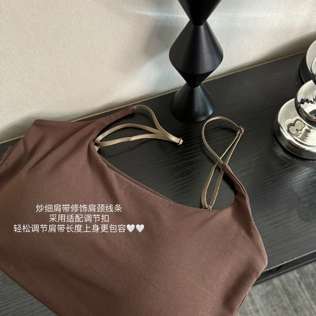 短款百搭小众修身网红打底设计感显瘦美背吊带背心