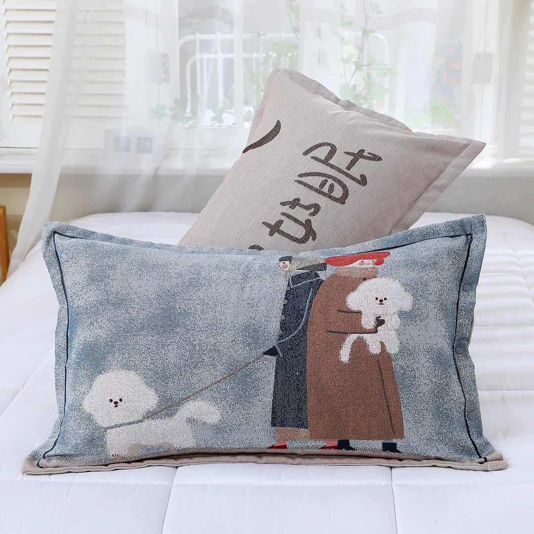 【纱布枕套】48*74纯棉纱布信封式枕套一对装