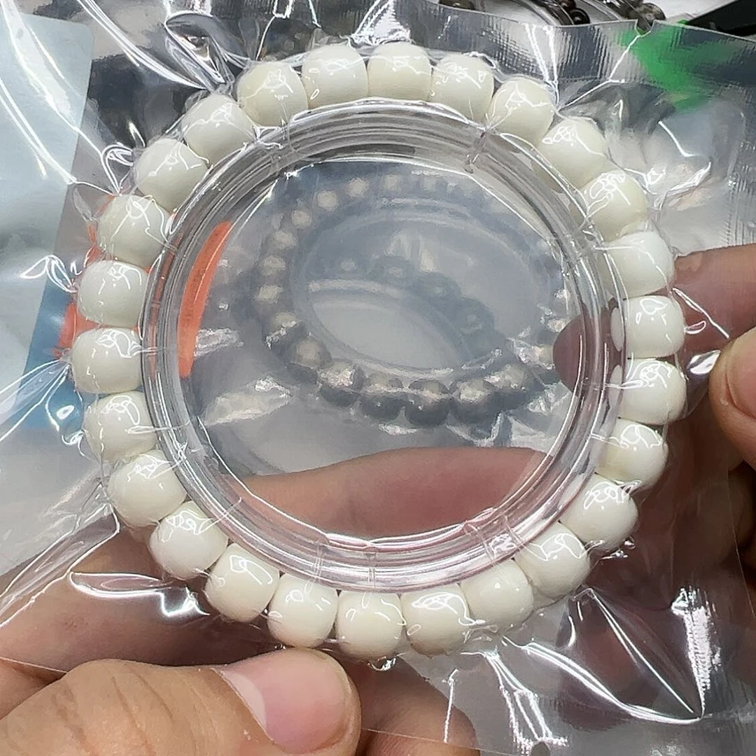 星月菩提手串80骑士糯冰白玉菩提单圈98