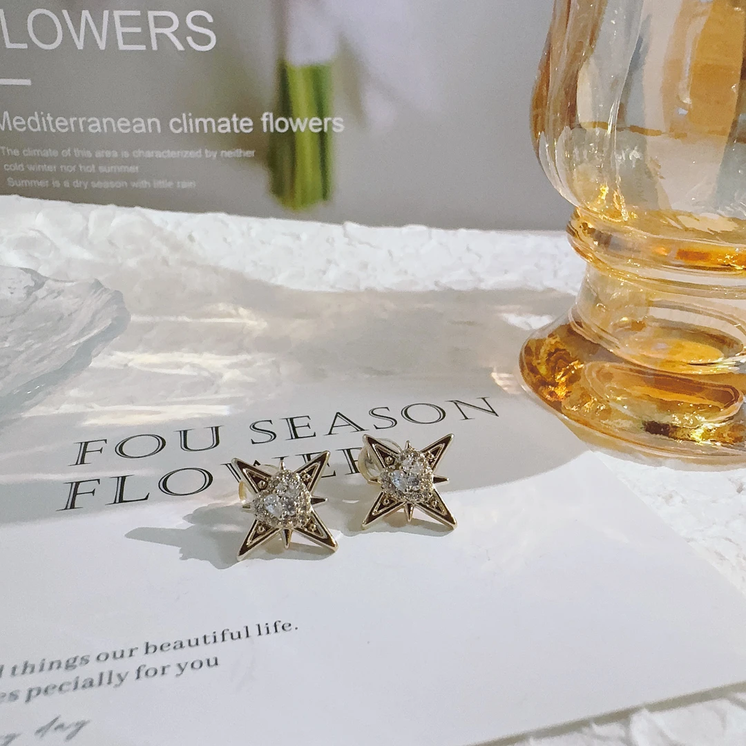 铜合金锆石耳饰 3036 星星时尚气质耳钉