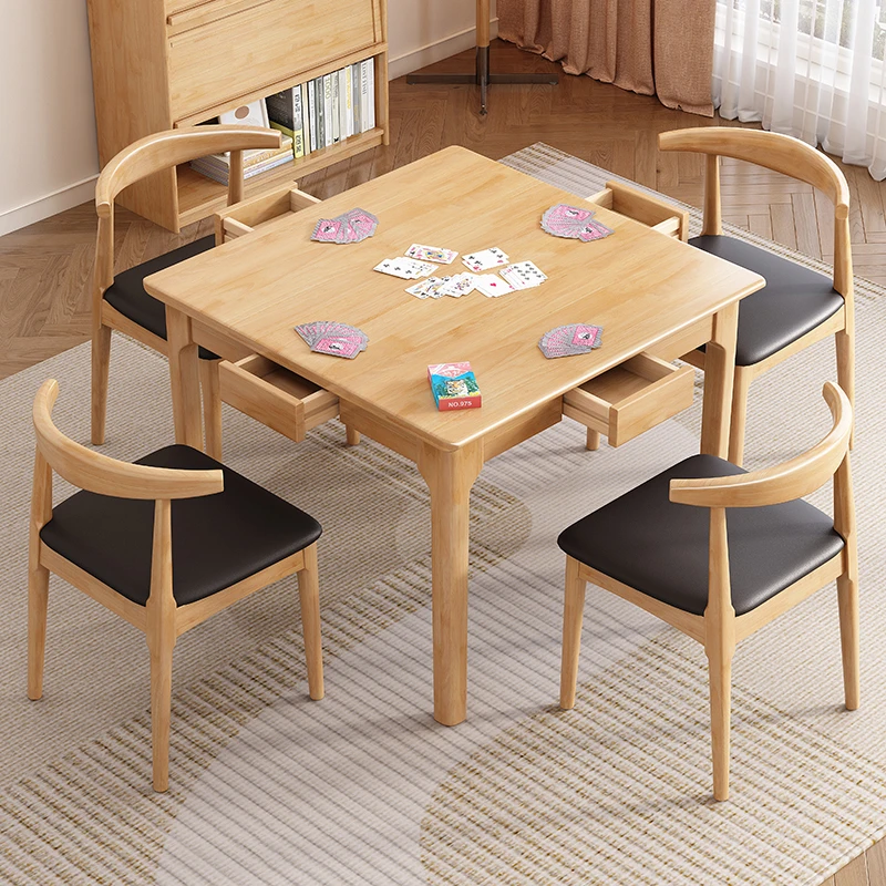 实木北欧书房写字台电脑台书架家用书桌简约娱乐桌餐牌桌桌椅简易