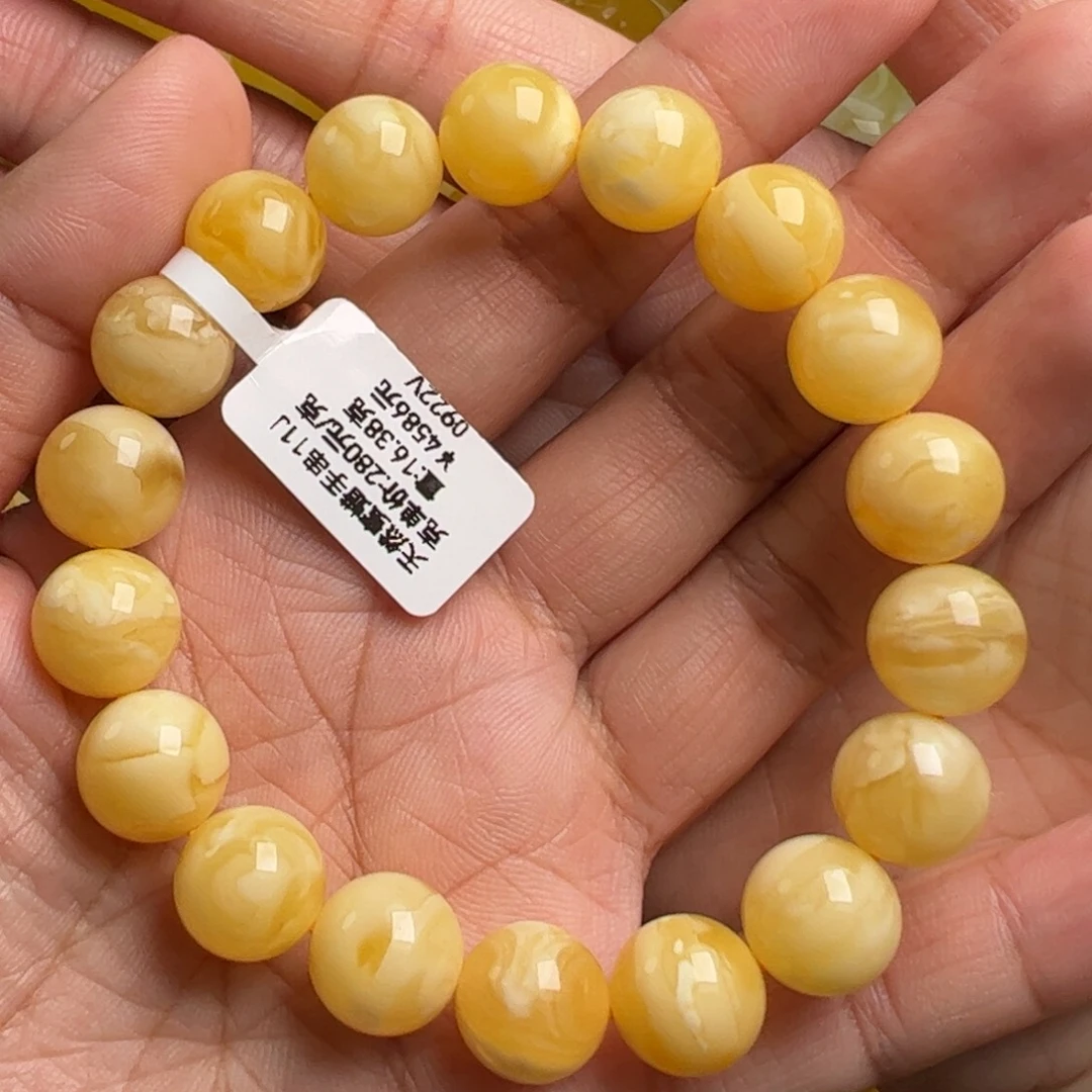 蜜蜡未镶嵌手链无优化无烤色无补胶无覆膜无辐照无煮蜜