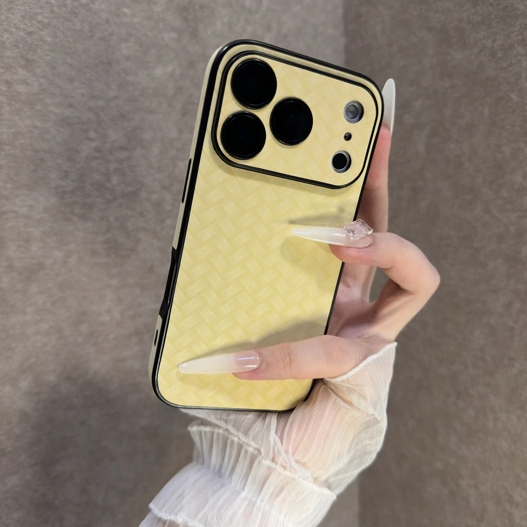 ins秋冬新款绒布纹全包适用苹果17promax手机壳16pro小众15个性14