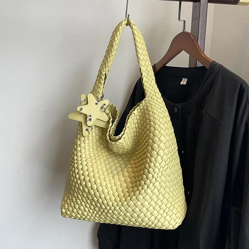 2025香槟色编织托特包包女大容量大包高级感手提单肩托特包