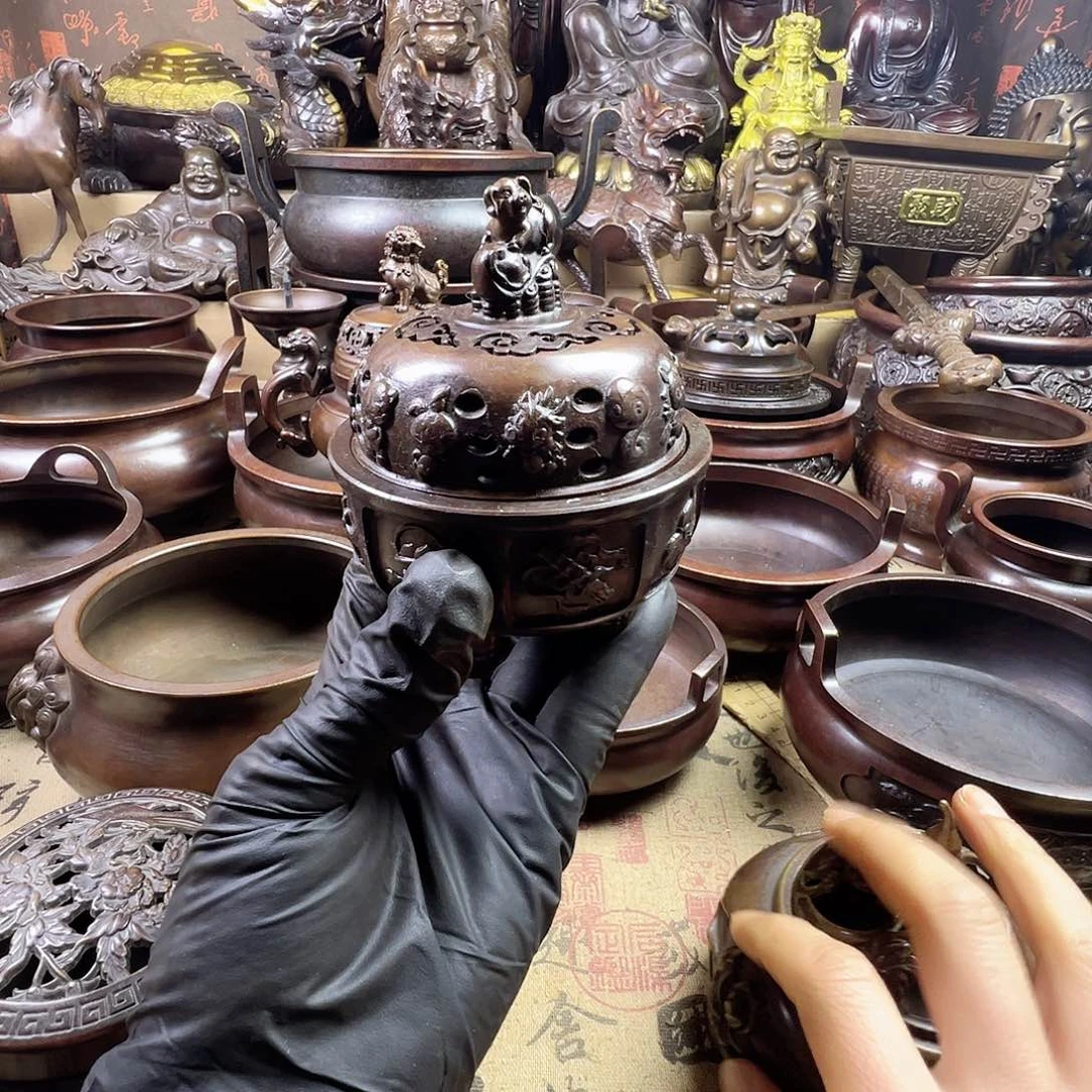 用****2香炉 家用供香炉 风水摆件 聚宝盆 家居摆件