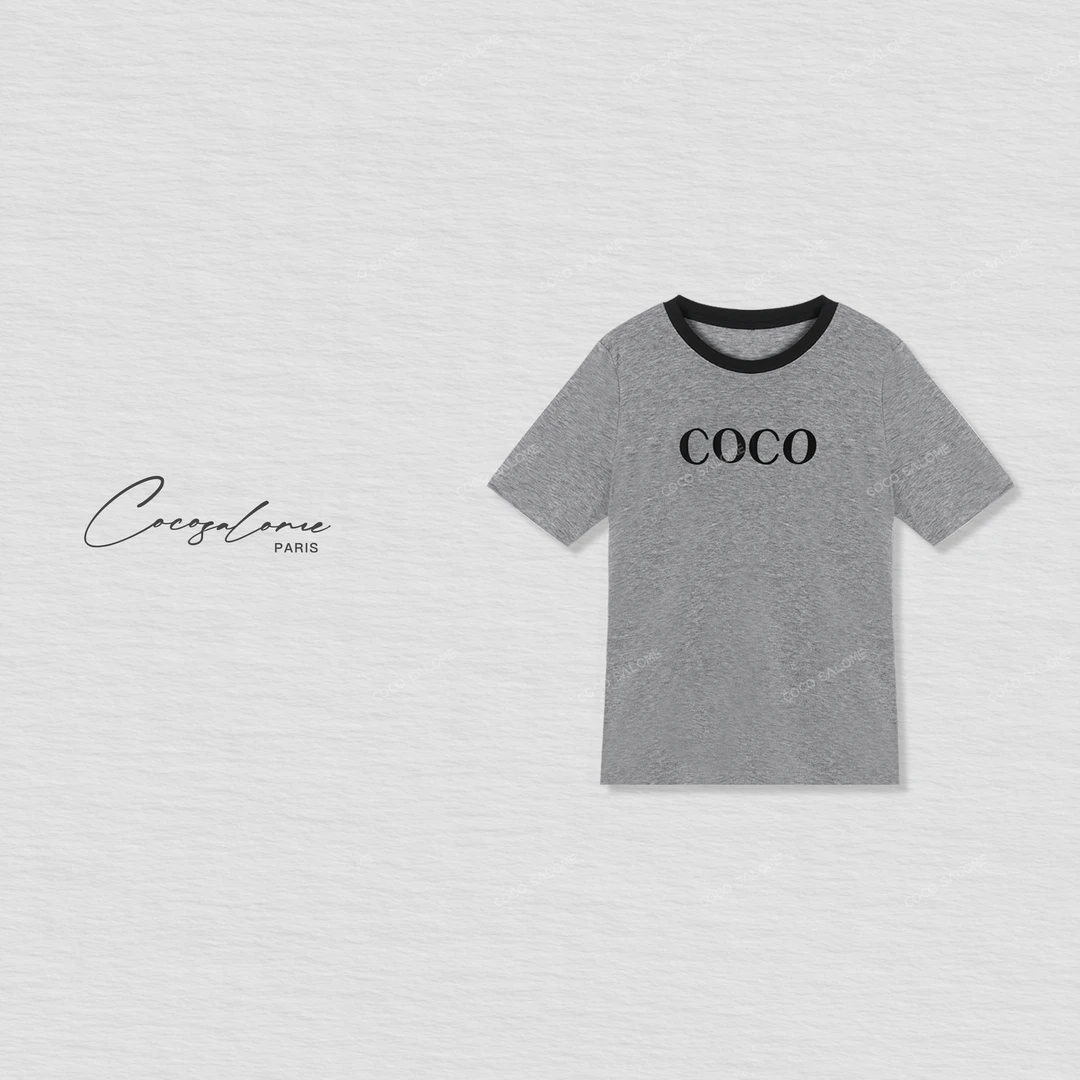 COCO SALOME｜韩彬彬"朝歌"条纹设计夏季圆领百搭休闲短袖8103-(10