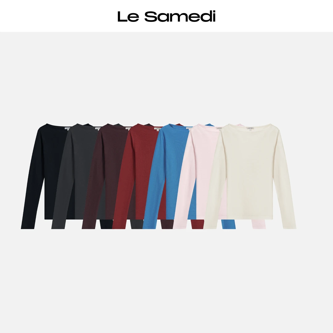 Le Samedi【25法枫pro】舒爽羊毛 CleanFit一字领套指袖口长袖上衣