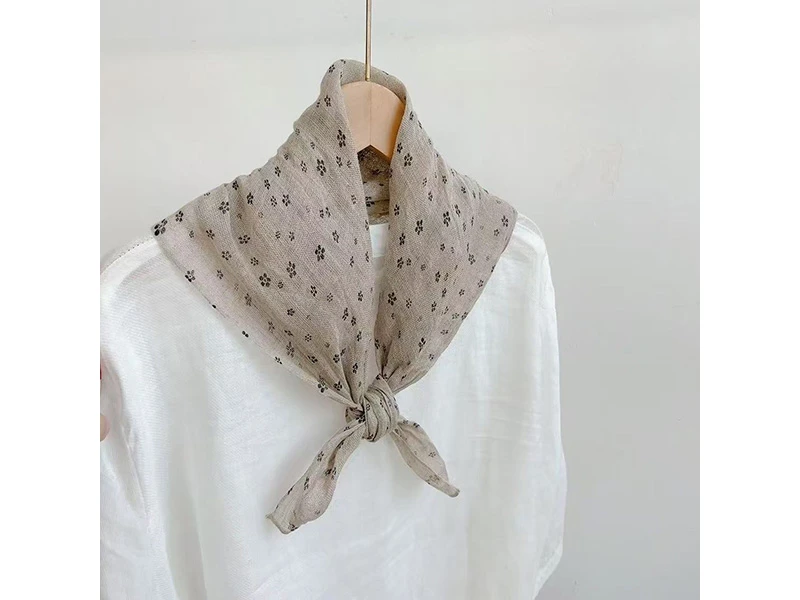 100%雨露麻小花朵围巾丝巾