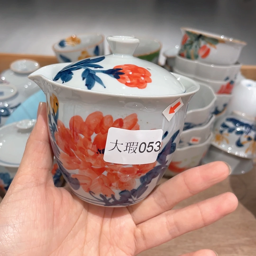 釉下手绘茶具微瑕