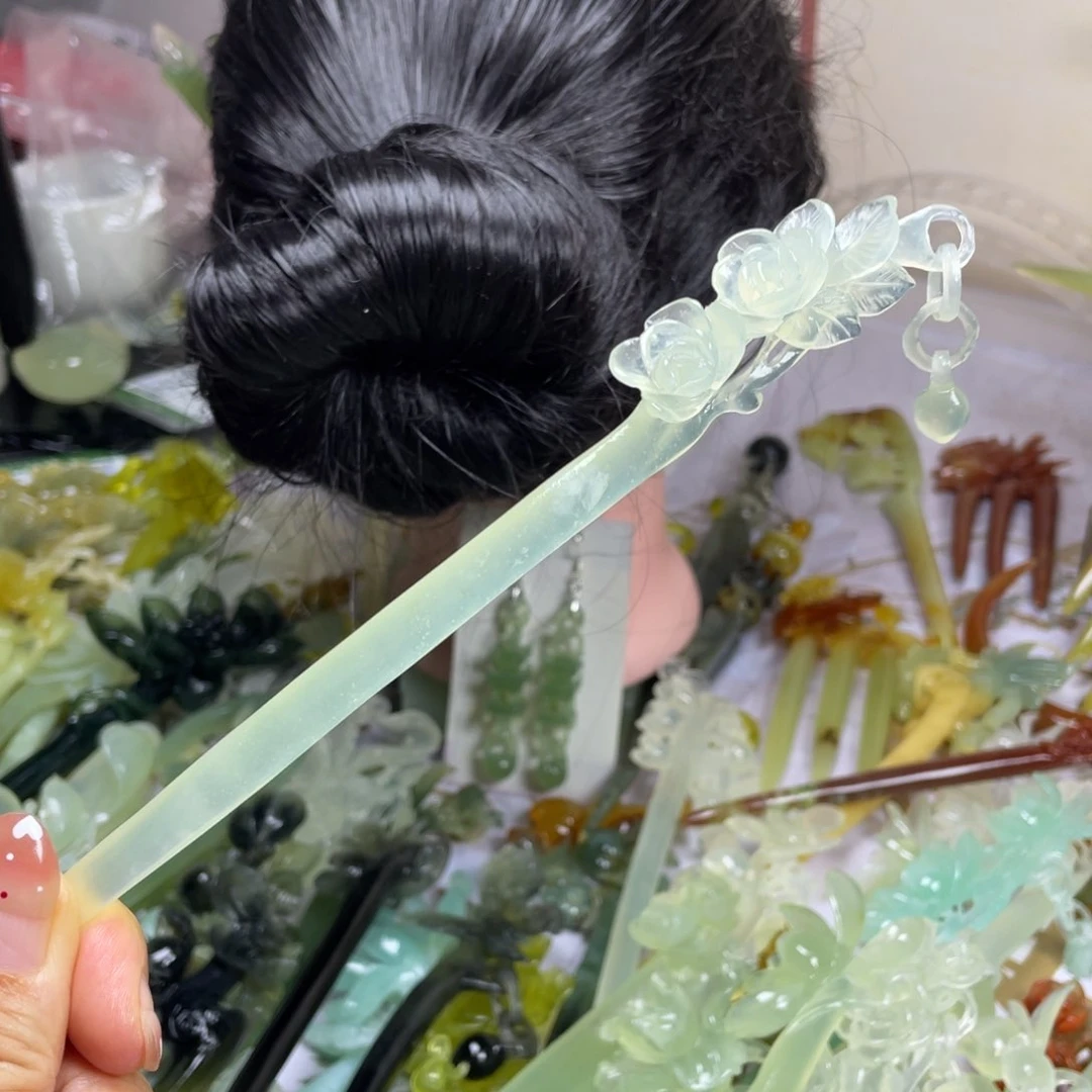 未镶嵌蛇纹石玉发饰