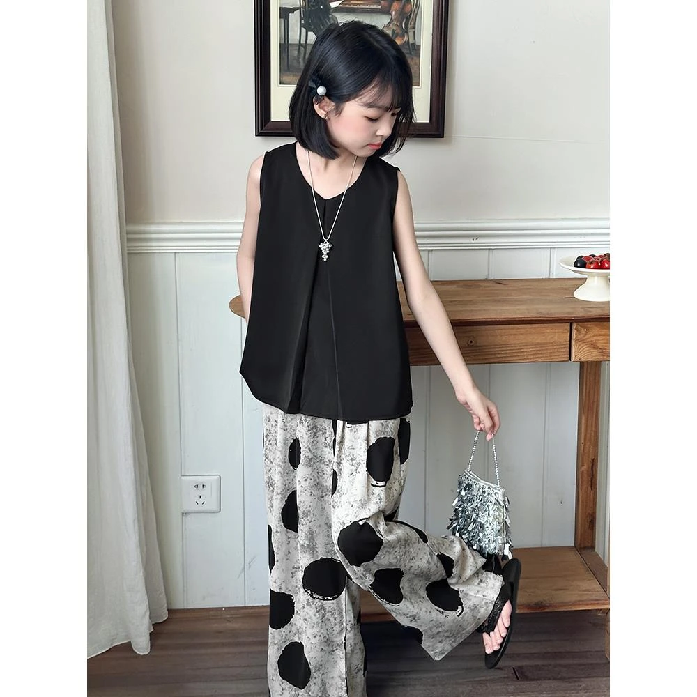 女童套装夏季2025新款儿童洋气时髦背心两件套女大童夏装薄款潮