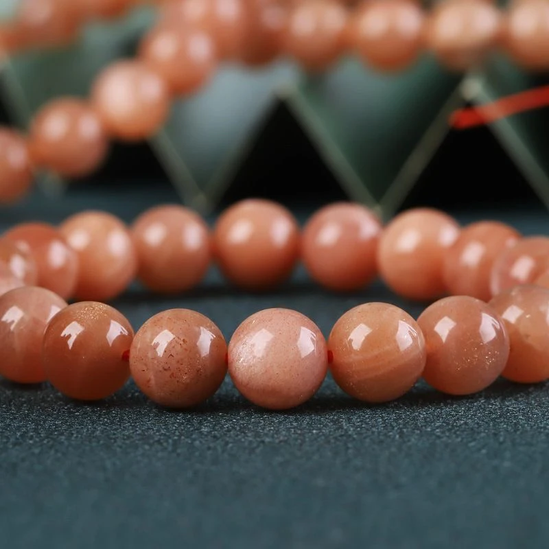 天然斯里兰卡橙月光手链太阳石手串太阳石散珠男女时尚饰品
