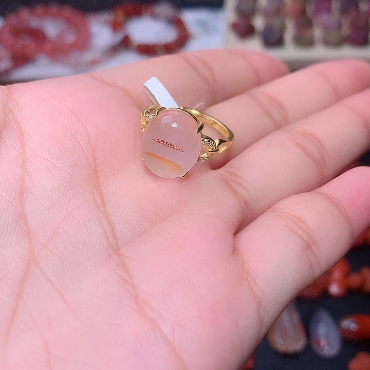 未镶嵌南红南红玛瑙飘花戒指
