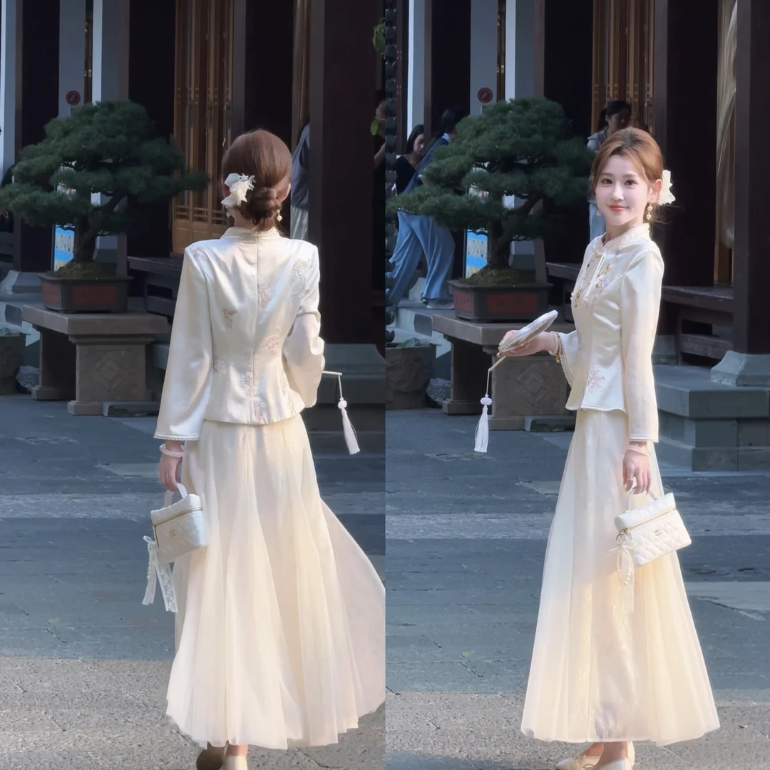 【婷婷】《解语花》光泽感刺绣收腰上衣外套 TT2SQTH2322