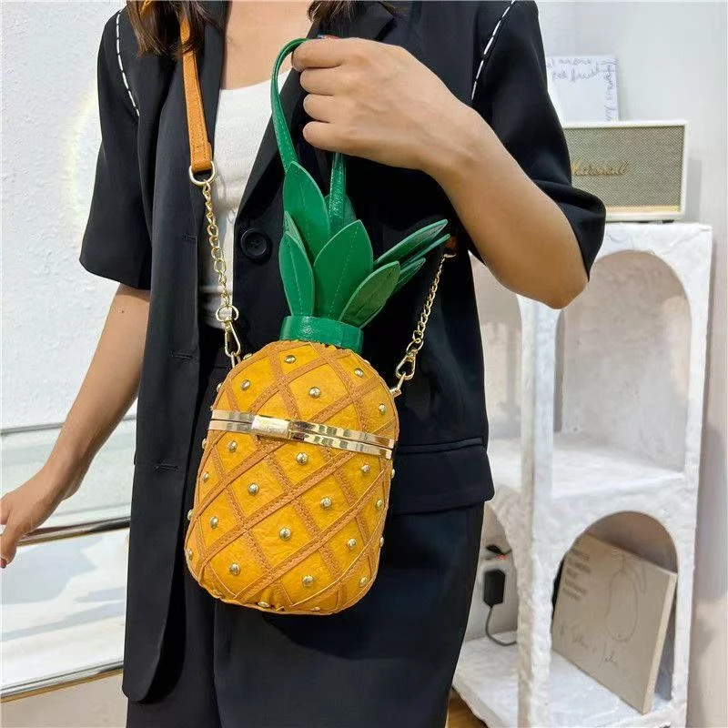卡通水果派斜挎包女学生可爱便携个性菠萝手机口红包M7151 MXJ