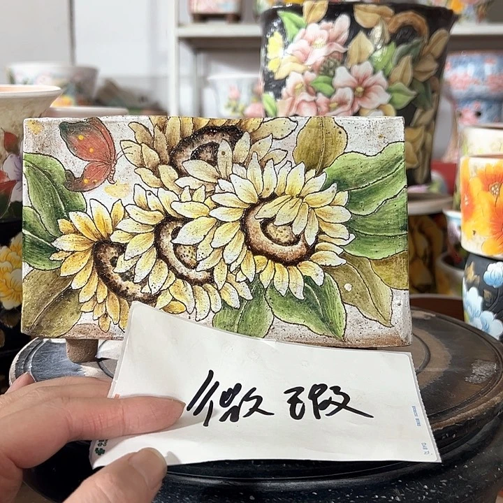 景德镇手绘花盆满38包邮