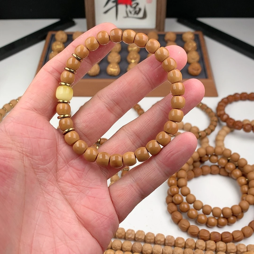 猴头核桃手串直切加蜡蜡