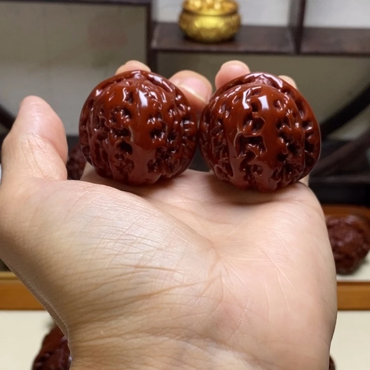 东***渡把件文玩核桃百年小球