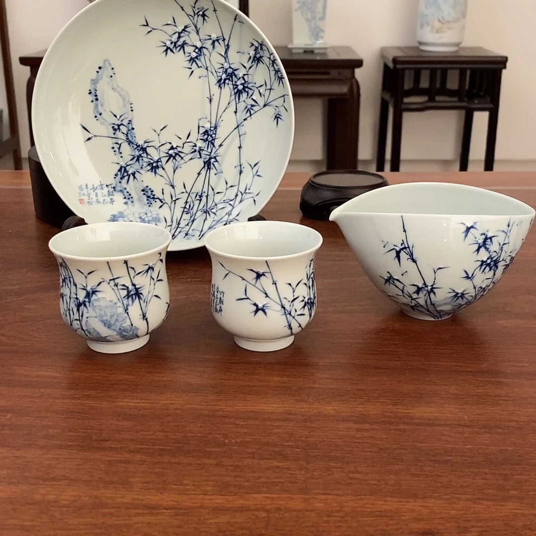 水***浪景德镇艺术雪竹作品