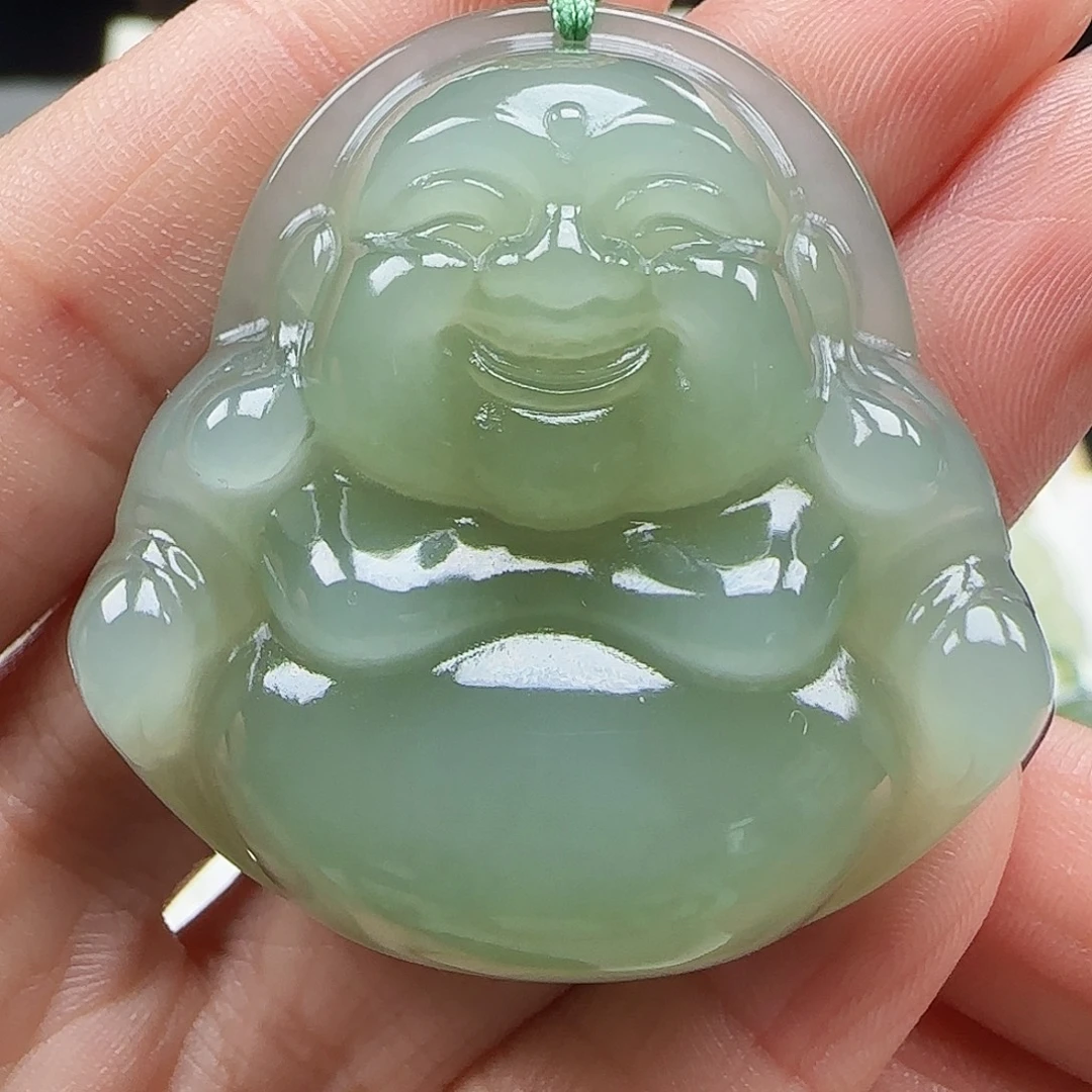 和田玉足金镶嵌吊坠(赠链)