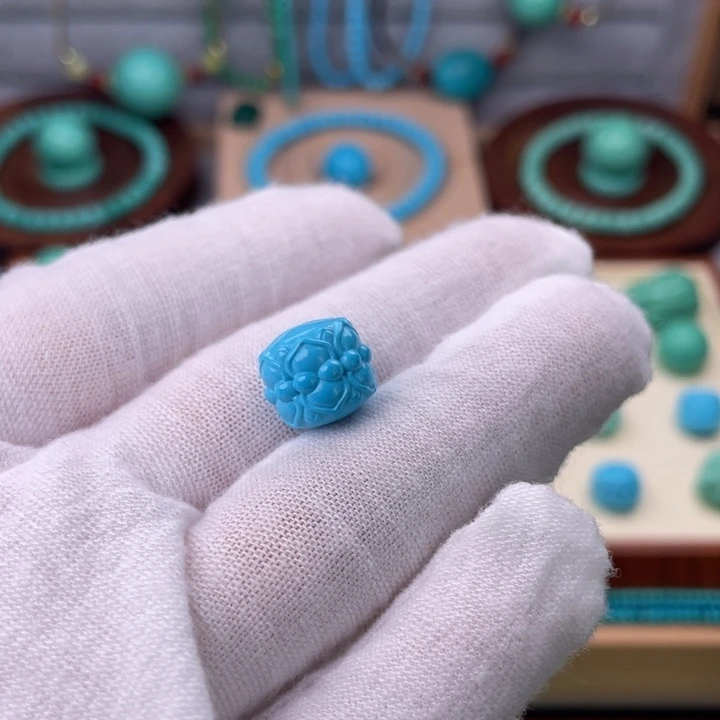 精品并蒂莲卡11mm蓝色