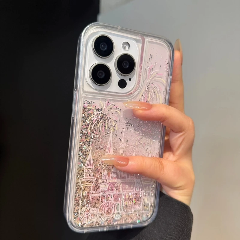 梦幻城堡流沙适用苹果16promax手机壳高级感iPhone15时尚14小众13