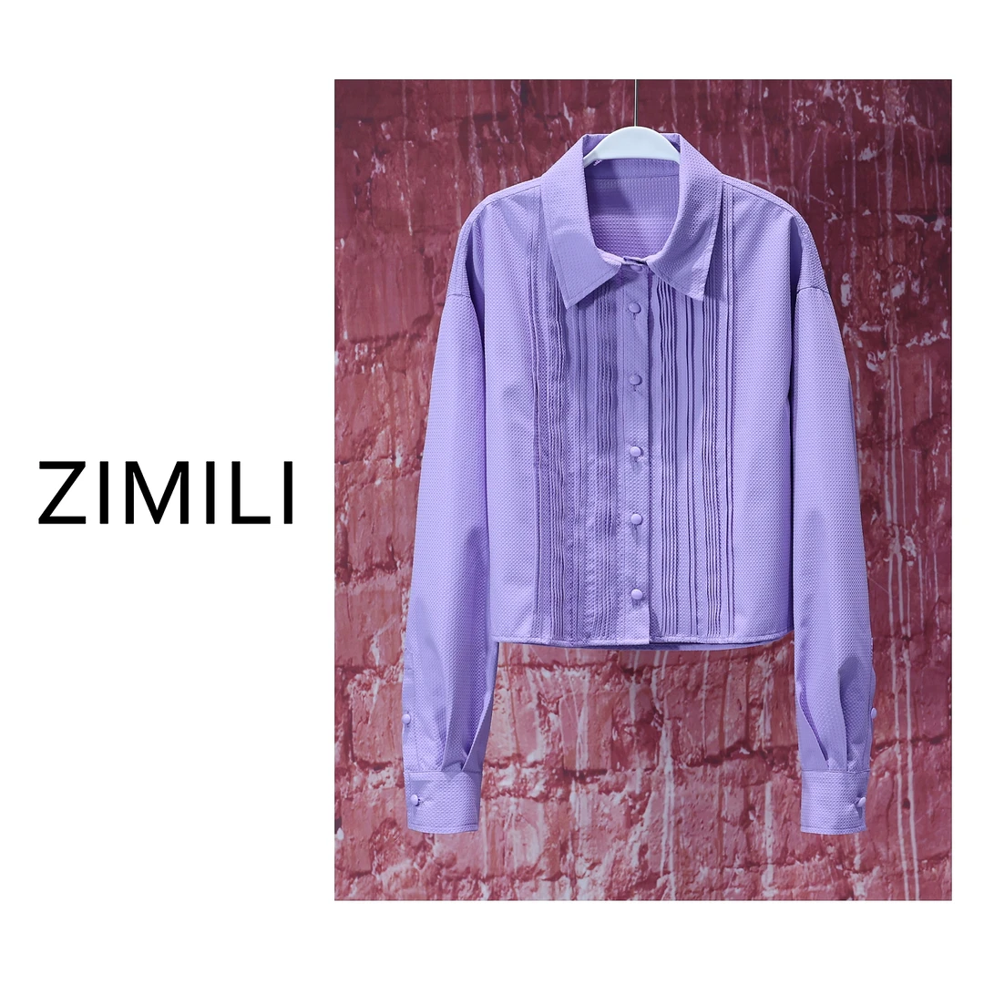 【LIANG哥女装】2025欧货紫霞仙子廓形温柔婉约软糯亲肤衬衫6163