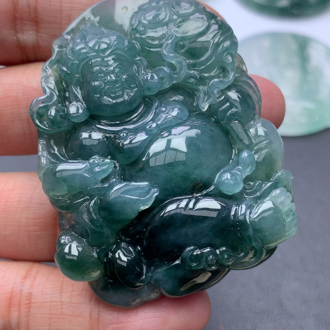 翡翠颈饰未镶嵌缅甸天然A货翡翠