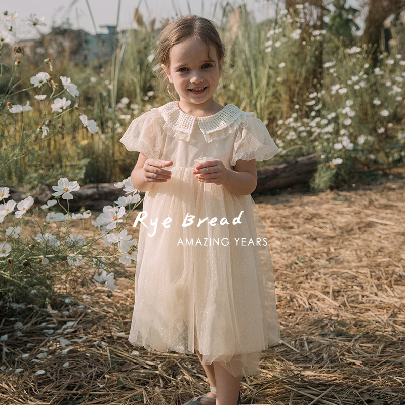 韩版小童女童短袖连衣裙纱纱裙公主裙26