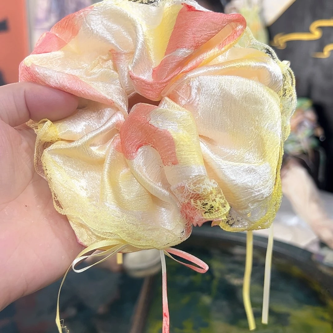 074蕾丝发圈桃之夭夭