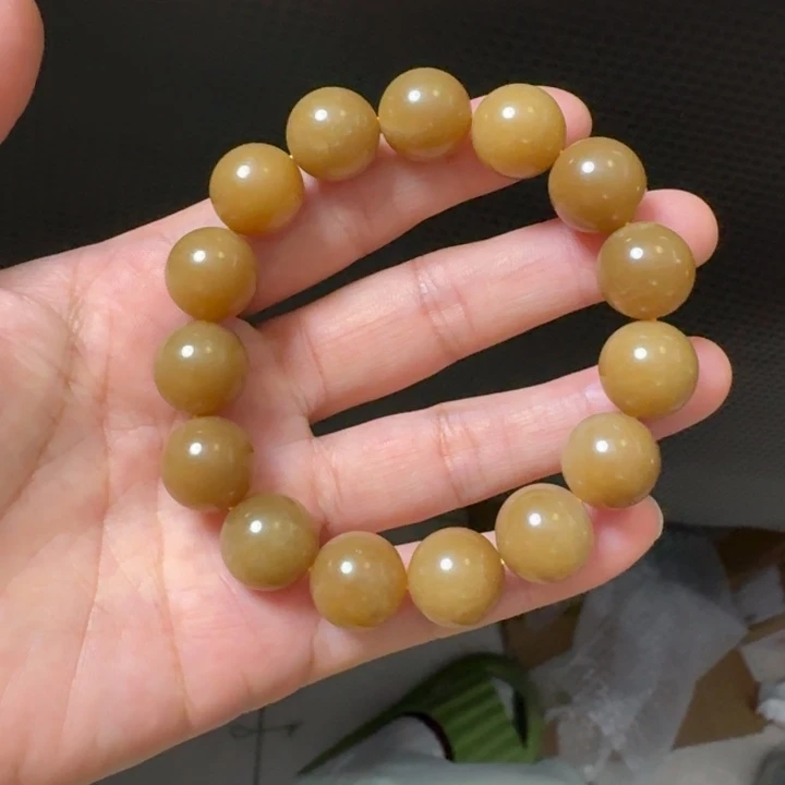 和田玉未镶嵌颈饰卡14黄金糖
