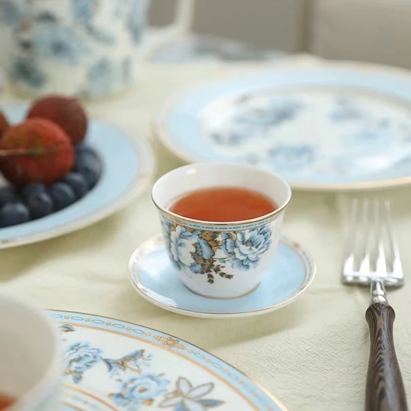 F871 安娜16点蓝牡丹加纳杯碟