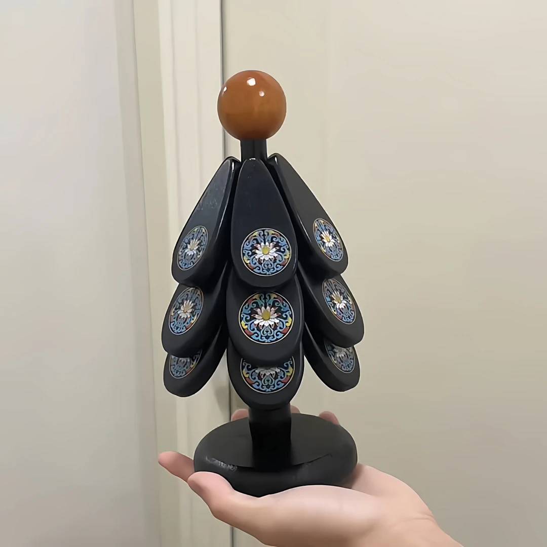 圣诞树隔热垫一颗树实木防烫可折叠餐垫杯垫碗垫创意餐桌装饰摆件