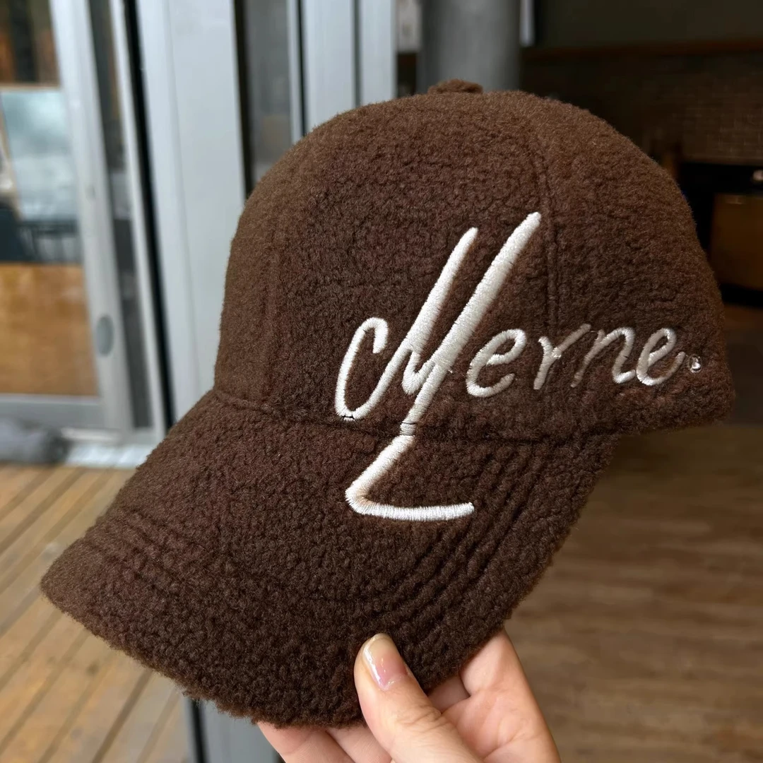 保暖棒球帽女秋冬季宽帽檐大脸显脸小加大加深羊羔毛毛绒鸭舌帽男