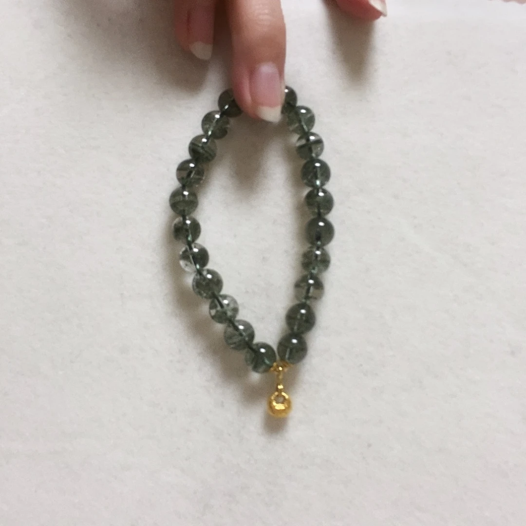 水晶手串18K金镶嵌串