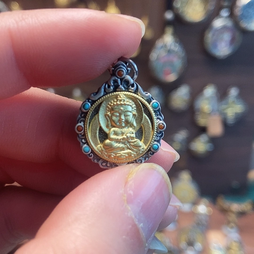 纯银大日如来吊坠纯银