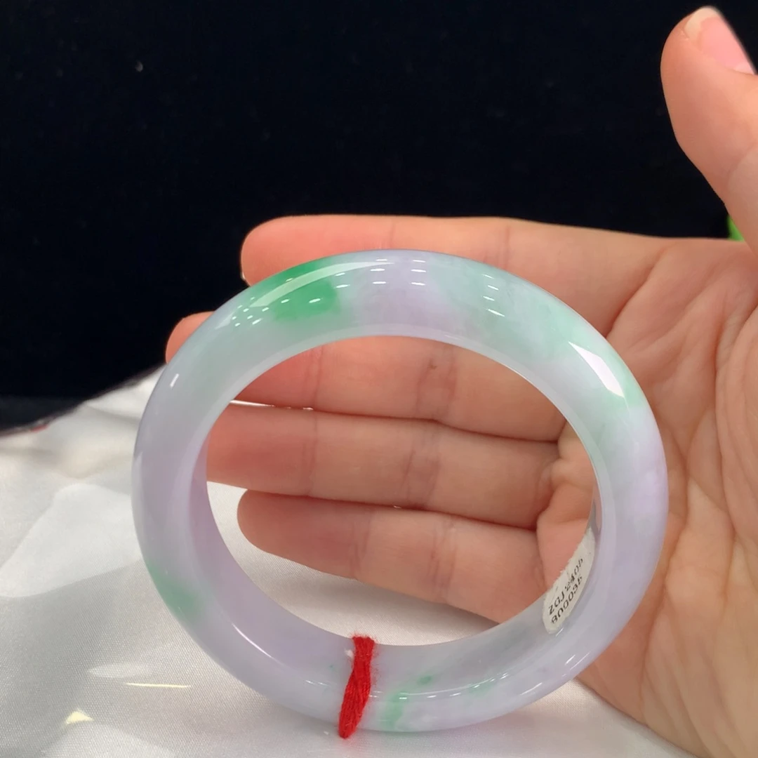 翡翠手镯未镶嵌缅甸A货翡翠 春彩53 54