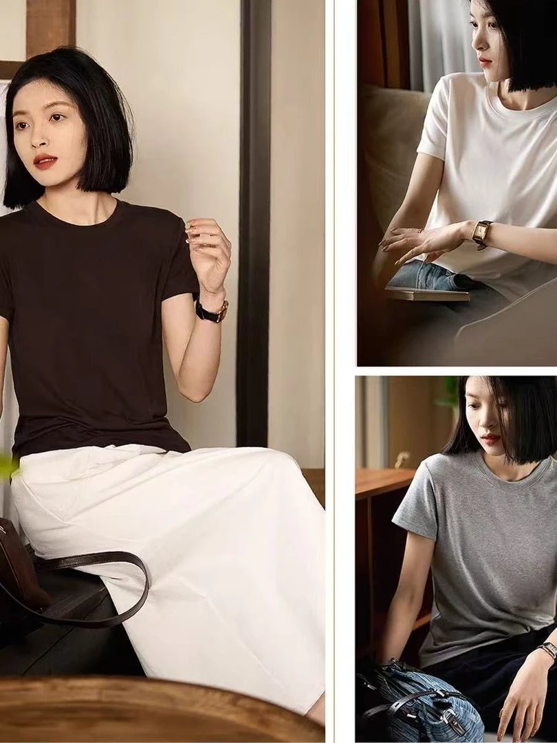 粉丝福利款 夏季凉爽圆领纯色短袖A63