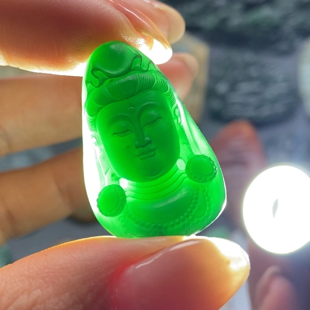 定制翡翠未镶嵌T观音头