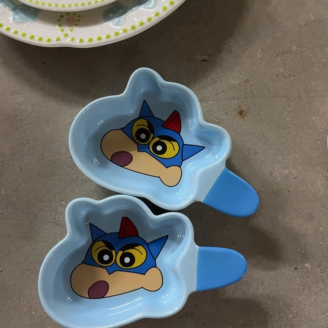 搪瓷微瑕蓝色小新料碟两个